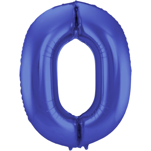 Balon foliowy Figura 0 Matt Blue XL 86 cm pusty