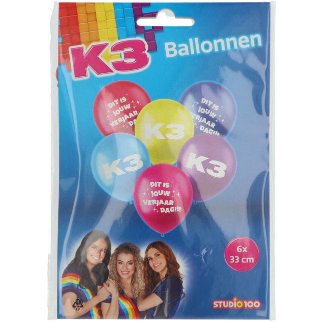 Balony K3 23cm 6szt