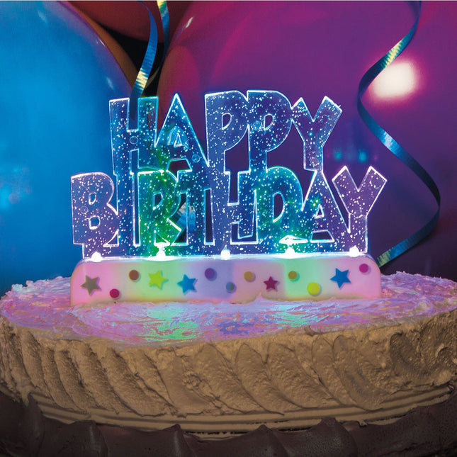 Topper na tort Happy Birthday Lights 12,1 cm