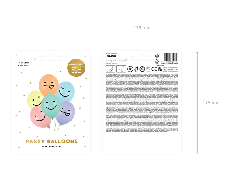 Balony z buźkami 30cm 6szt