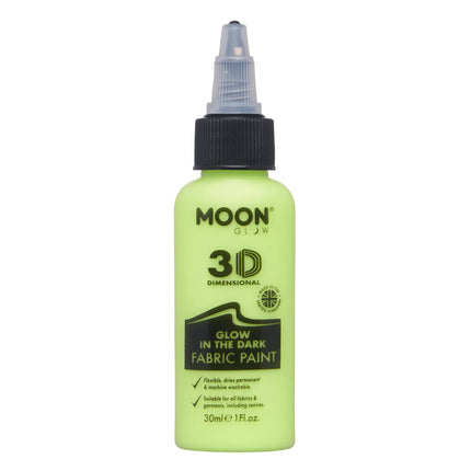 Moon Glow Farba do tkanin świecąca w ciemności żółta 30ml