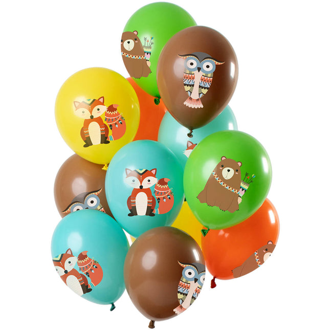 Balony zwierzęta leśne 30cm 12szt