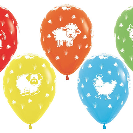 Balony Farm Animals Mix 30cm 25szt