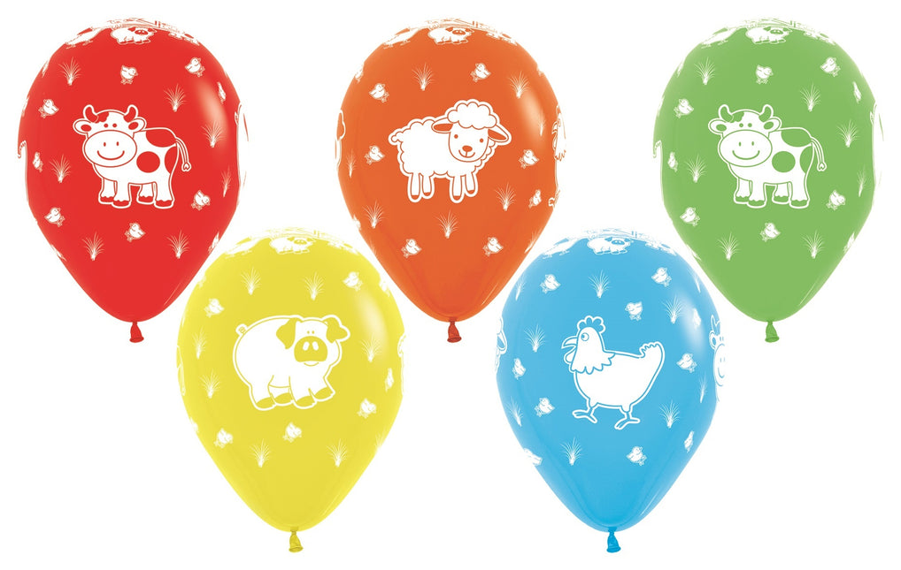 Balony Farm Animals Mix 30cm 25szt