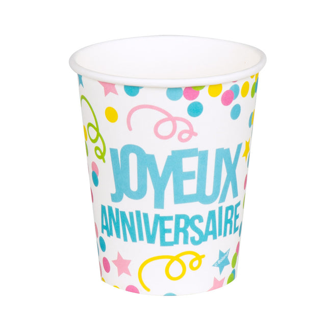 Kubki Joyeux Anniversaire 250ml 6szt