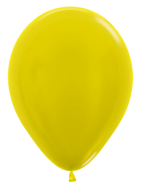 Balony metaliczne żółte 30cm 50szt