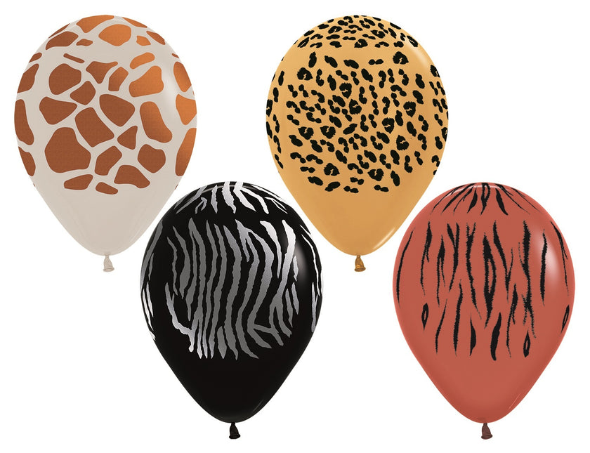 Balony Animal Print Metallic Ink 30cm 25szt