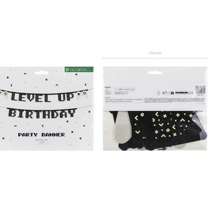 Baner na imprezę gamingową Level Up Birthday 2,5 m