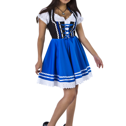 Oktoberfest Dirndl Dress Oktoberfest Blue White Ladies 2 Pieces