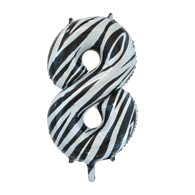 Balon foliowy Figurka 8 Zebra XL 86cm pusty