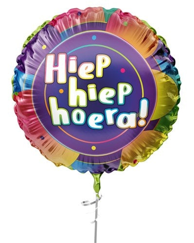 Kolorowy balon helowy Hip Hip Hooray pusty 45 cm