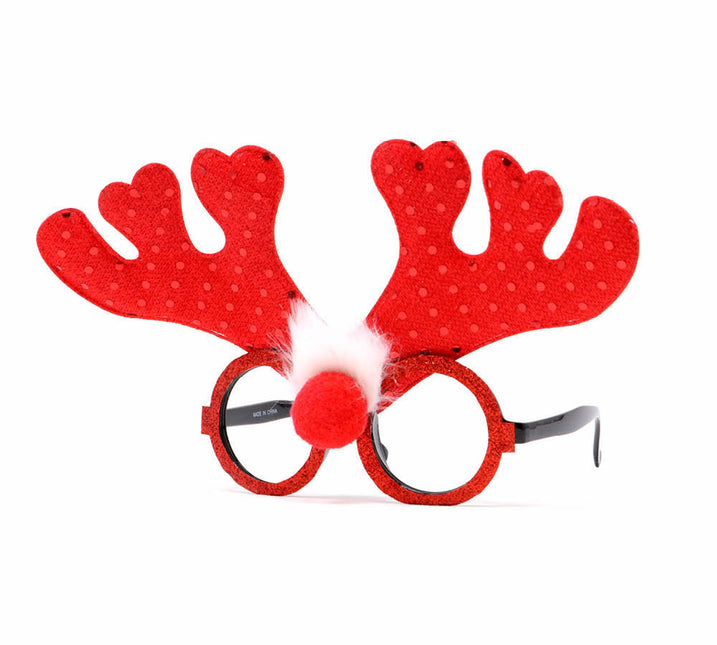 Okulary świąteczne Renifer czerwony
