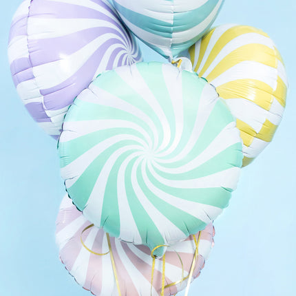 Balon helowy Mint Green Swirl 45 cm pusty