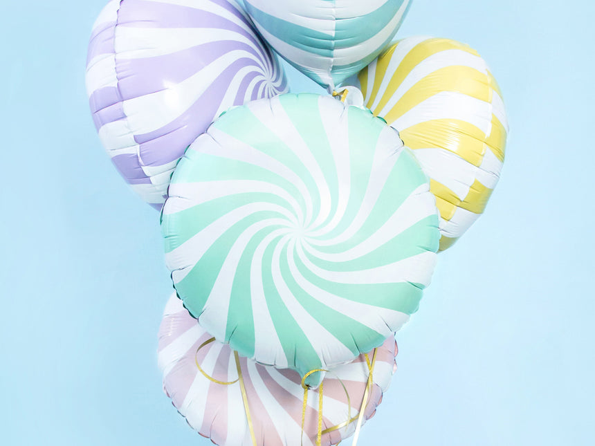 Balon helowy Mint Green Swirl 45 cm pusty