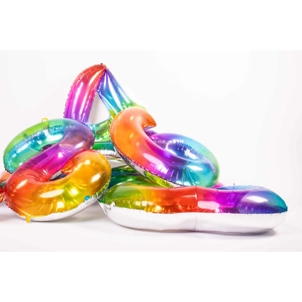 Balon foliowy numer 1 Rainbow XL 81 cm pusty