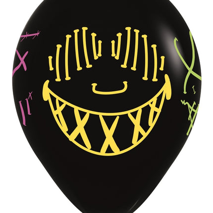 Balony Maski Neon Atrament Czarny 30cm 25szt