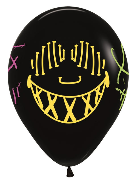 Balony Maski Neon Atrament Czarny 30cm 25szt