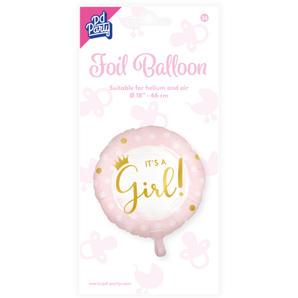 Urodzinowy balon helowy It's a Girl Empty 45cm