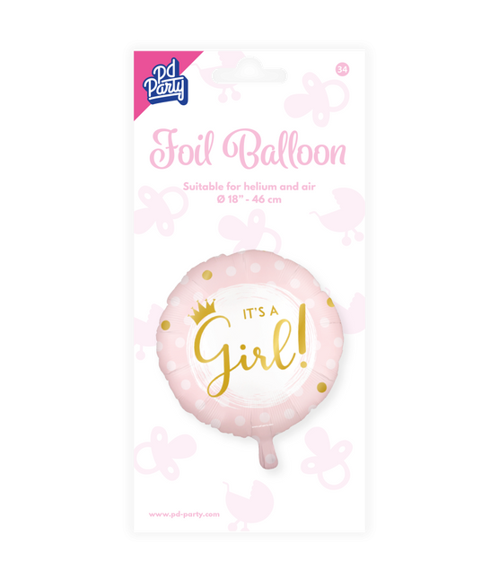 Urodzinowy balon helowy It's a Girl Empty 45cm