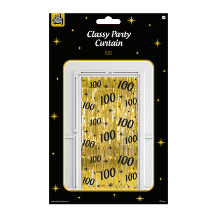 100 Years Door Curtain Gold Black