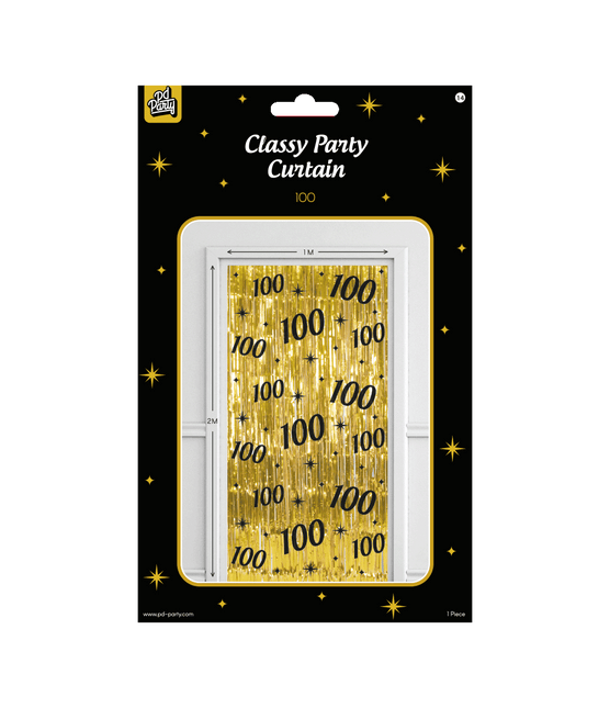 100 Years Door Curtain Gold Black