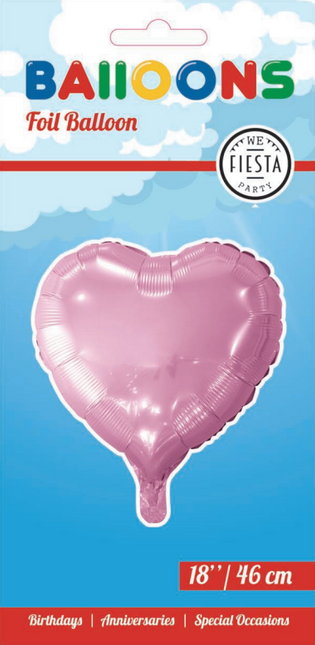 Balon helowy serce jasnoróżowy 45 cm pusty