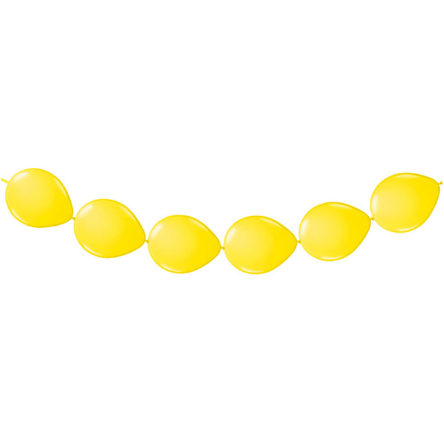 Żółte balony z guzikami 3m 8szt