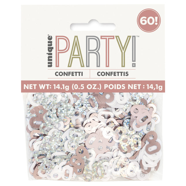 60 Years Confetti Bag Rose Gold 14gr