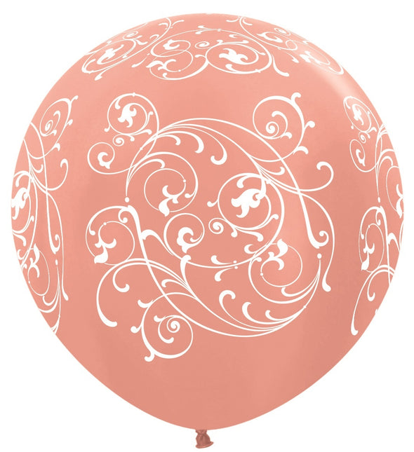 Balony Filigree Metallic Rose Gold 91cm 2szt.