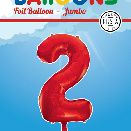 Balon foliowy Figurka 2 Czerwony XL 86cm pusty