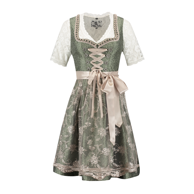 Różowy Biały Kremowy Dirndl Sukienka Oktoberfest Ladies Jaquard Grey