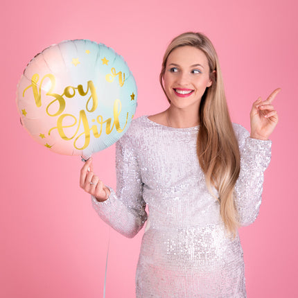 Balon helowy chłopiec lub dziewczynka pusty 35 cm
