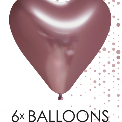 Balony serca różowe złoto 30cm 6szt