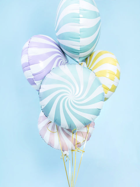 Balon helowy Light Blue Swirl 45 cm pusty