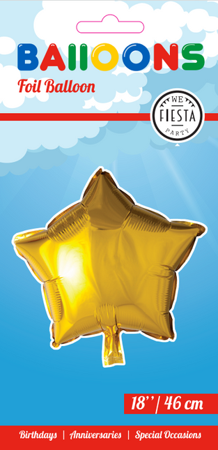 Balon helowy gwiazda złoty 45 cm pusty