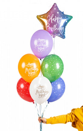 Balony Happy Birthday To You Mix 30cm 6szt