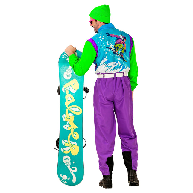 Neonowy kombinezon narciarski Snowboarder z lat 80.