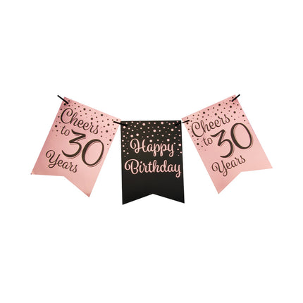 Banner 30 Years Pink Black 6m