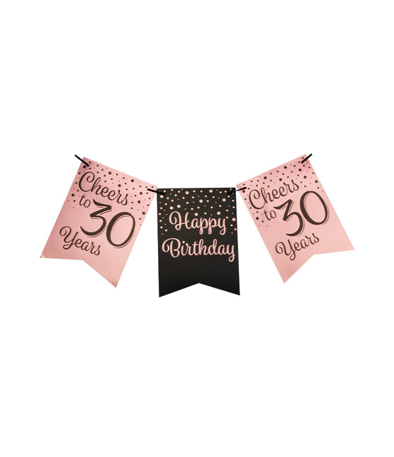 Banner 30 Years Pink Black 6m