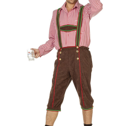 Brązowe Lederhosen Męskie Długie