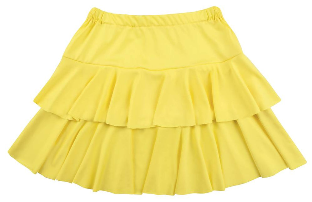 Żółta mini spódniczka z falbanami