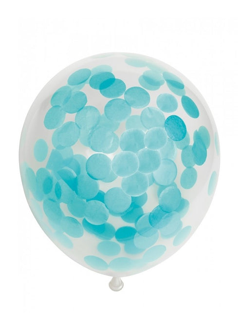 Balony konfetti jasnoniebieskie 30cm 6szt