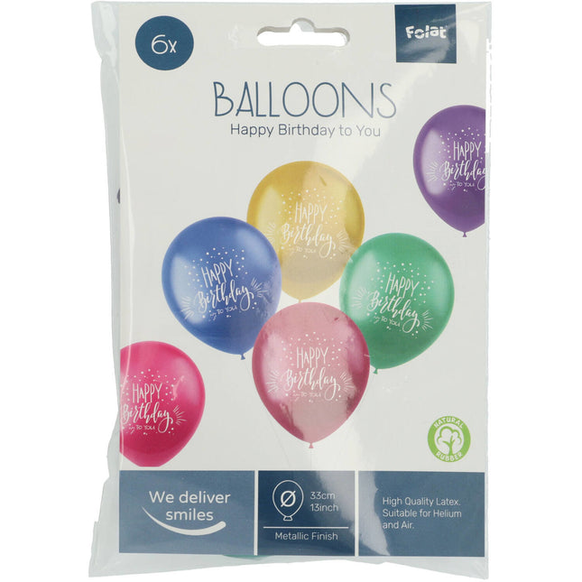 Balony Happy Birthday To You kolorowe 33cm 6szt