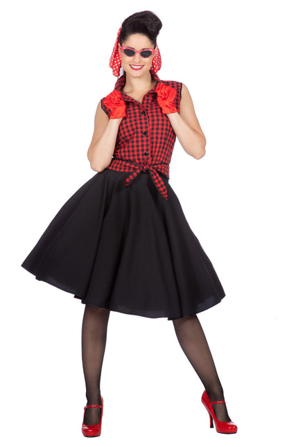 Rock N Roll 50S Dress Black Red Ladies