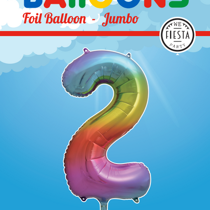 Balon foliowy Figurka 2 Rainbow XL 86cm pusty