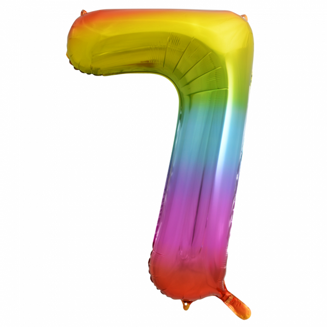 Balon foliowy Figurka 7 Rainbow XL 86cm pusty