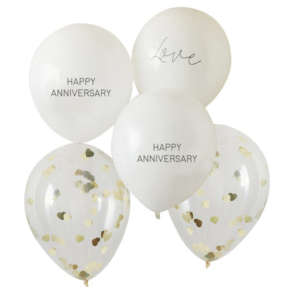 Balony Happy Anniversary 30cm 5szt