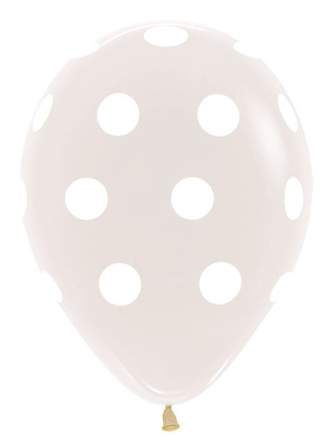 Balony Polka Dots Clear 30cm 25szt