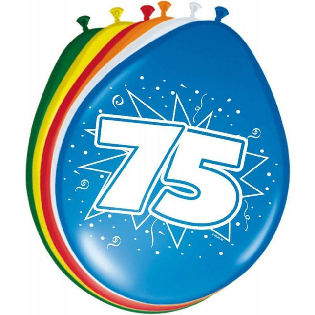 Balony 75 lat 30cm 8szt