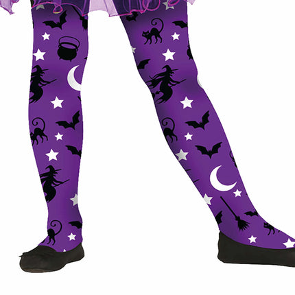 Fioletowe dziecięce legginsy na Halloween